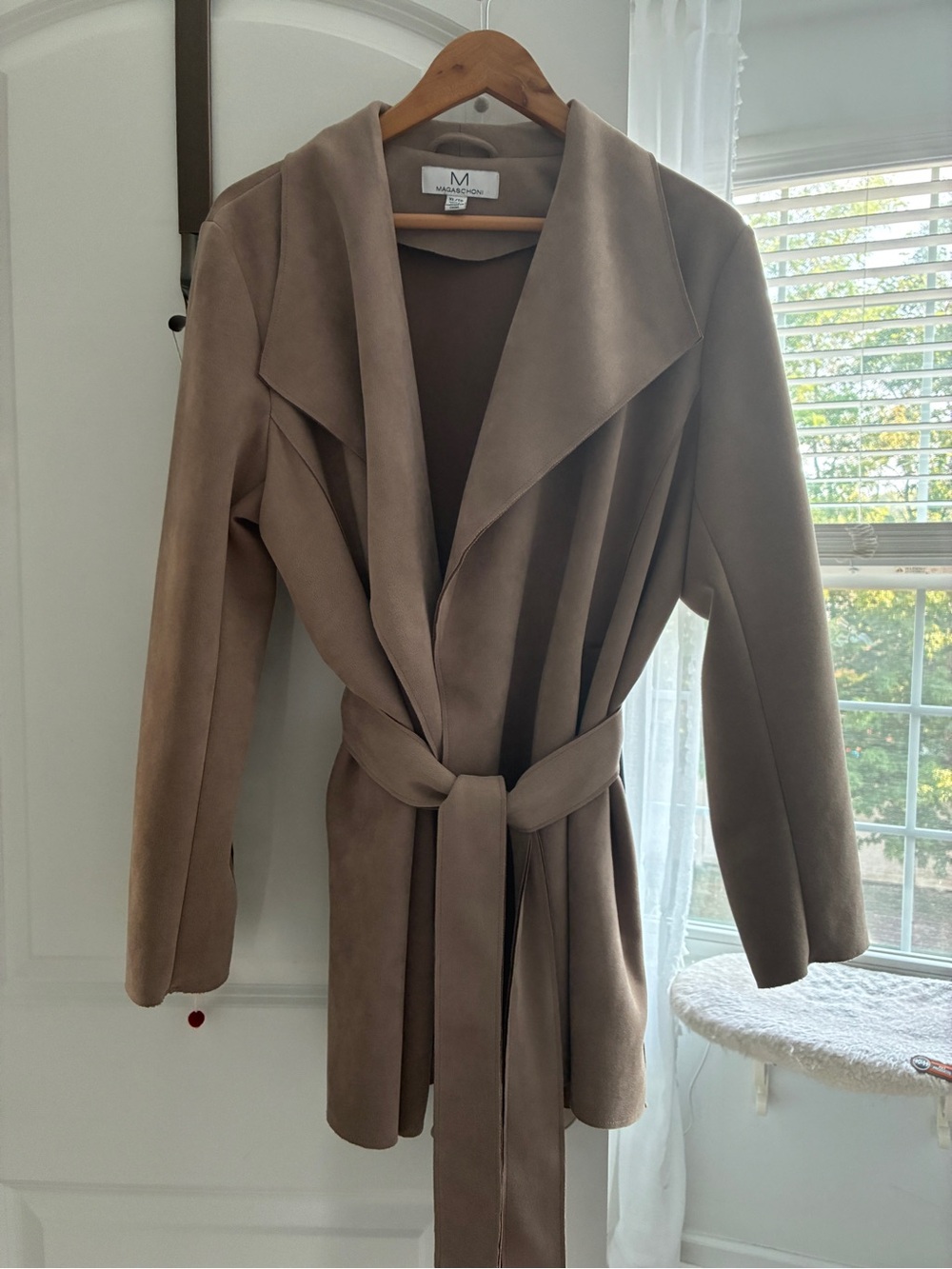 M by Magaschoni Faux Suede Belted Wrap Jacket Women’s XL Tan